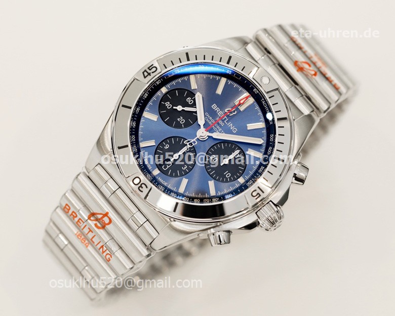 Breitling Chronomat B01 42 blue/black Edelstahl Chronograph Uhr
