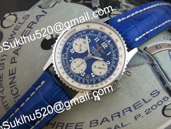 Breitling Navitimer klassische Herrenuhr Blau Panda Zifferblatt