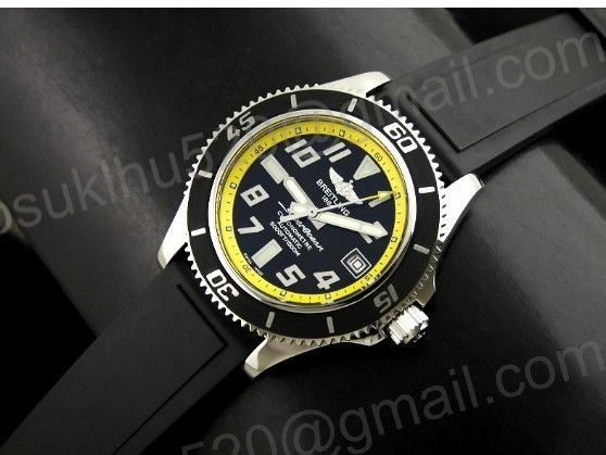 Breitling Superocean 42 Edelstahl/Gummi ETA-2824 gelb rehaut