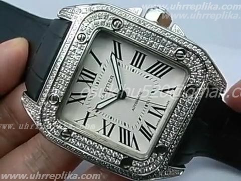CARTIER SANTOS 100 replica uhren FULL CASE DIAMONDS