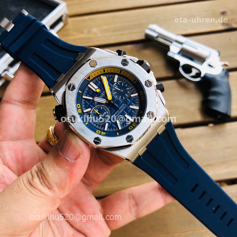 Audemars Piguet Royal Oak 42mm Quartz Uhren Blau und Gelb