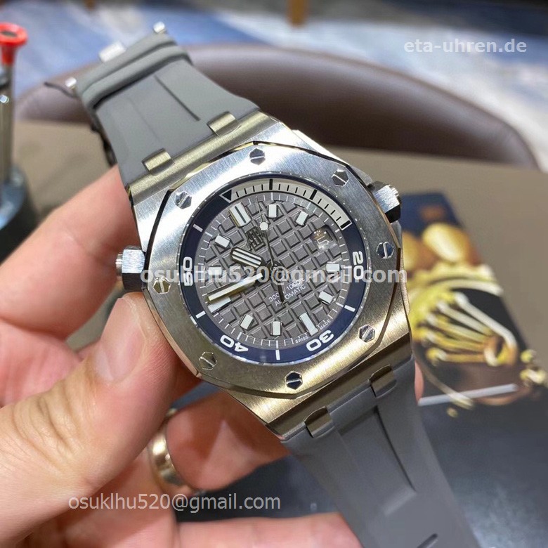 AP Royal Oak Offshore Diver 42mm Uhren Graues Zifferblatt Kautschukarmband