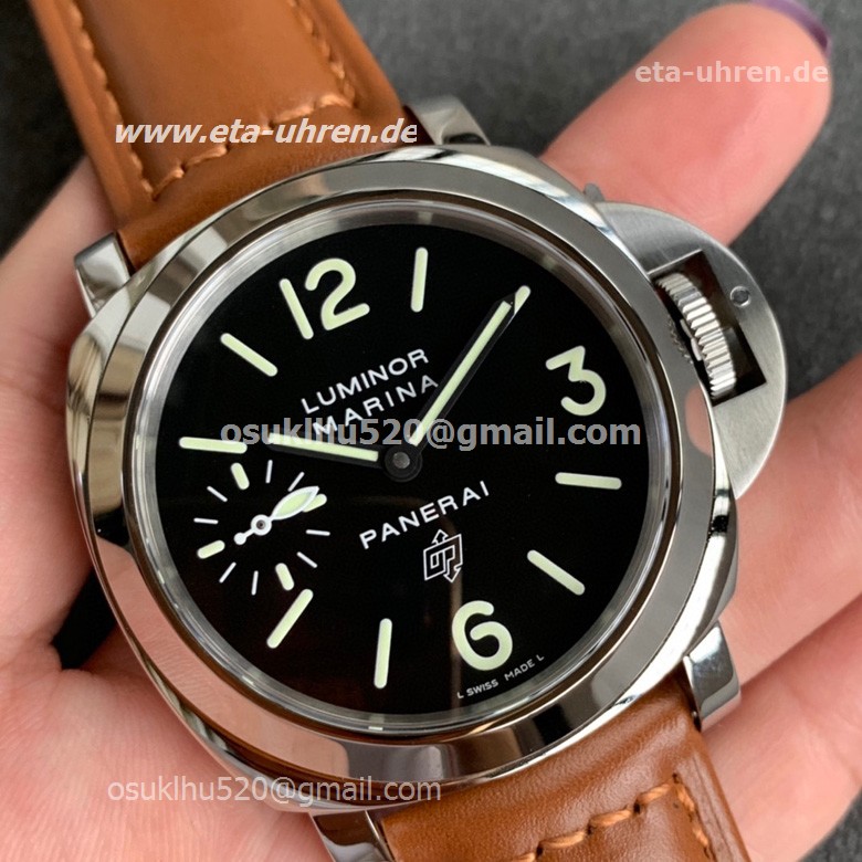 Panerai Luminor Logo Marina 44mm Herren Sportuhren braunes Armband