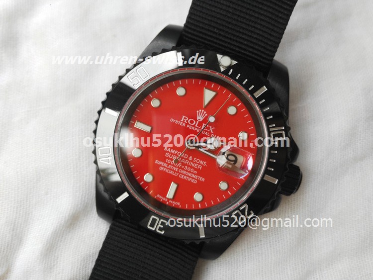 rolex Submarine eta replica Bamford & Sons PVD Red