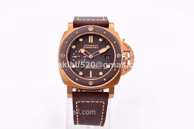 Panerai Submersible Bronze Pam968 braunes Keramik Lederarmband