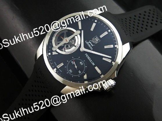 tag grand carrera pendulum 47mm herrenuhr stahl/kautschuk unitas