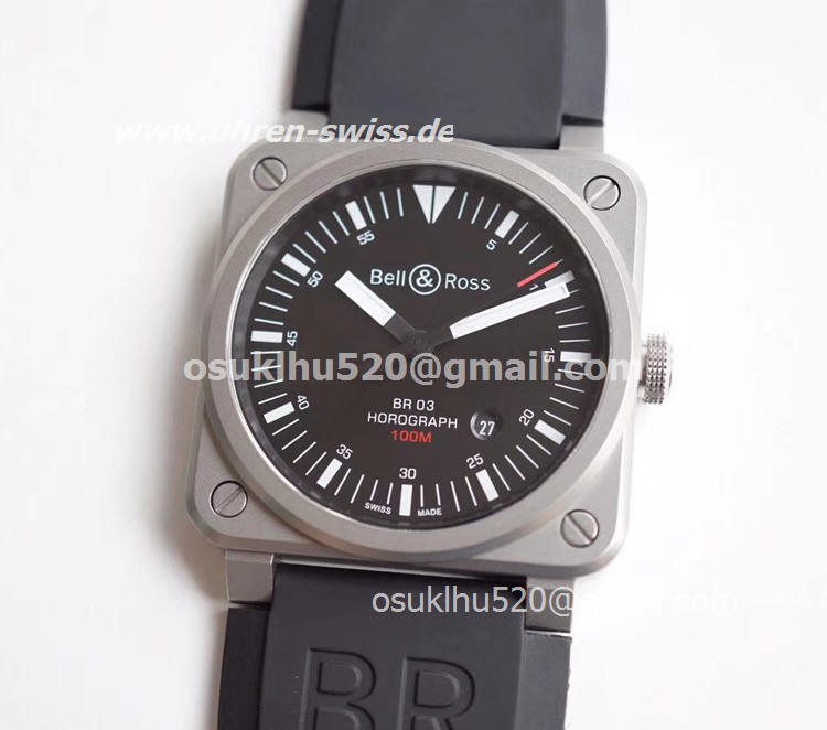 Fakes uhren Bell Ross BR 03-94 Schwarzes Zifferblatt SS