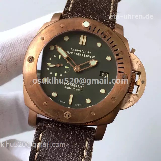 Panerai Luminor Submersible 1950 Pam382 Bronzo Vintage Lederband