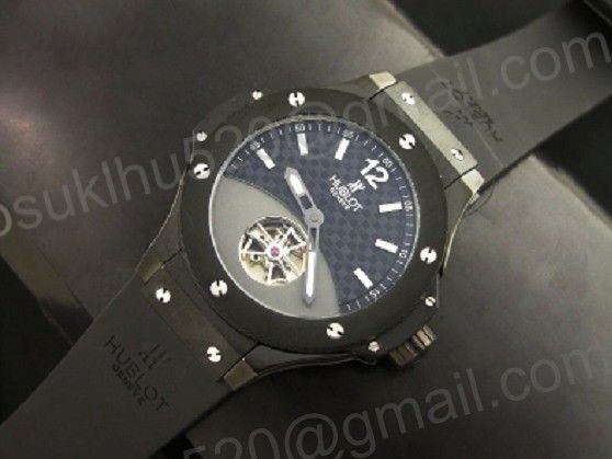 Hublot tourbillon Uhren Solo Bang schwarz PVD carbon fiber Ziffer