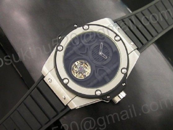 stHublot King Power 48MM tourbillon große Uhr für Männer StahlGehäuse
