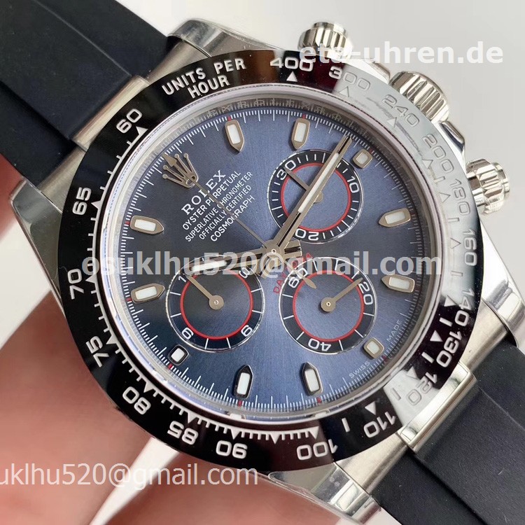 Rolex Daytona Blue Stahlgehäuse Keramik Lünette Gummiband