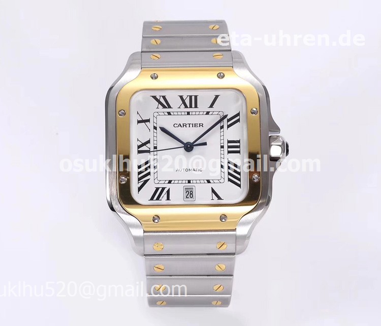 Cartier Santos W20011C4 Gelbgold und Stahl Uhren Stahlarmband 1:1