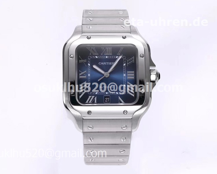Cartier Santos Blue Dial WSSA0013 1:1 Stahlarmband