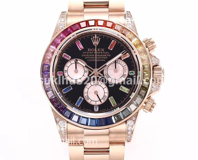 Rolex Everose Gold Dayton 116595RBOW Rainbow Sapphire Bezel