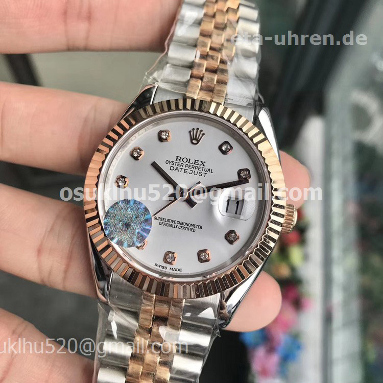 Rolex Datejust II Steel and Gold Jubilee bracelet Silver/diamonds dial