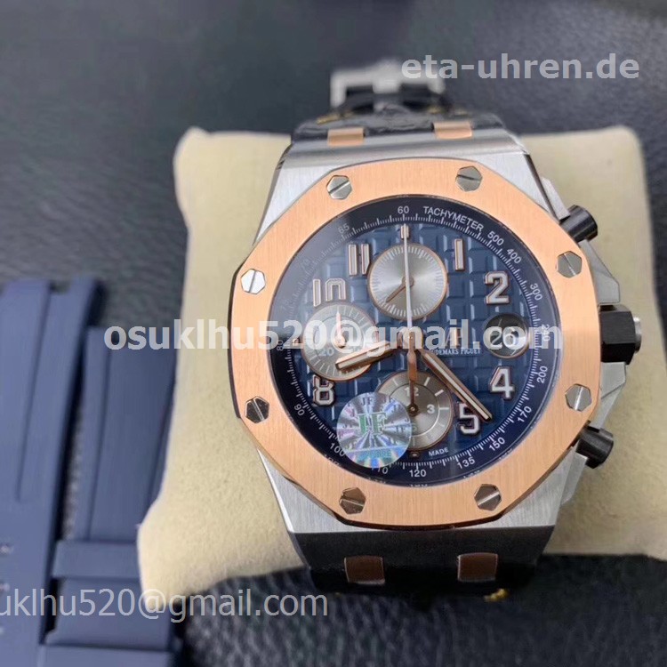 AP Royal Oak Offshore Golden bezel blue and grey dial