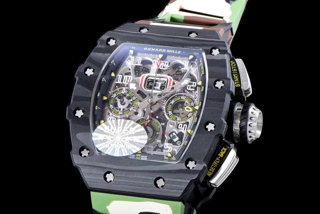 Richard Mille RM11-03 Black Carbon TPT 50mm Flyback Chronograph Uhren