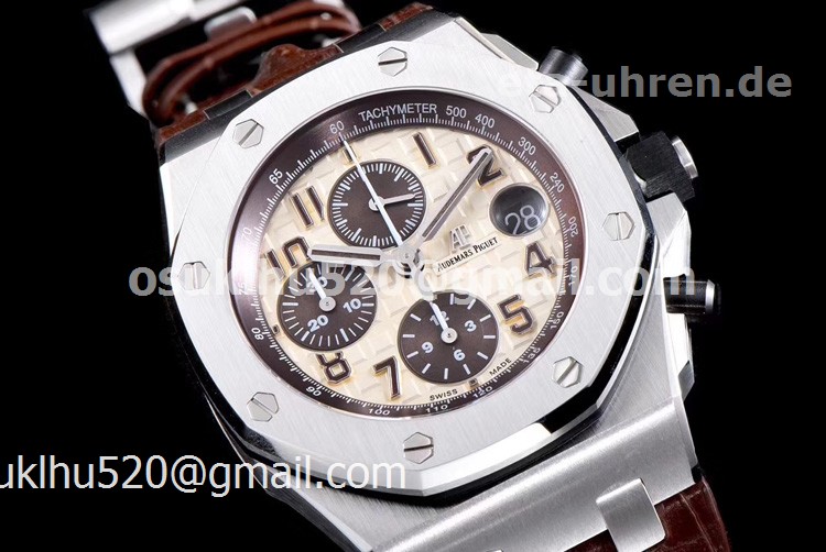 AP Royal Oak Offshore Safari Ivory/Brown Dial 26470ST Steel/leather