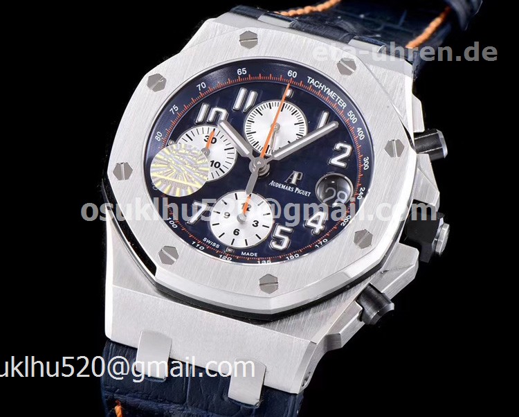 AP Royal Oak Offshore Navy Automatic Royal Blue/red Dial Strap Watch
