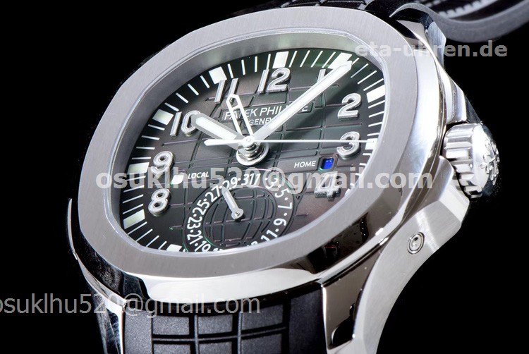 Patek Aquanaut Travel Time GMT Stahlgehäuse Gummiriemen schwarzes Zifferblatt Patek Aquanaut Travel Time GMT Stahlgehäuse Gummiriemen schwarzes Zifferblatt