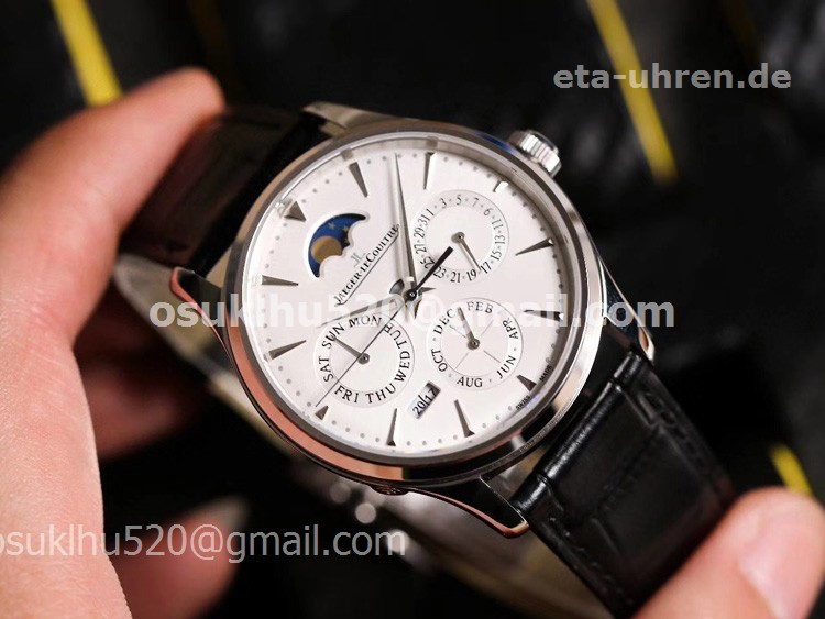 Jaeger-LeCoultre Master Ultra Thin Perpetual Moonphase weißes Zifferblatt