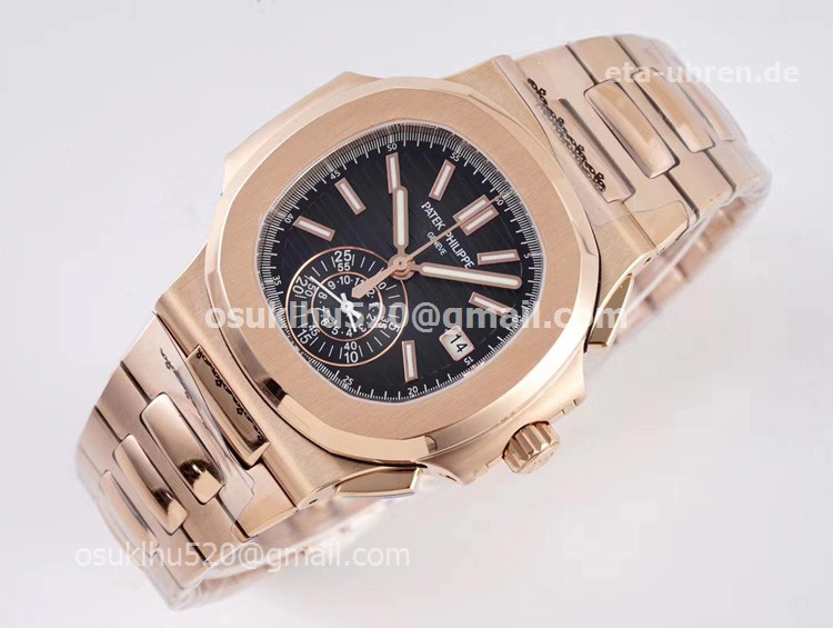 PP Nautilus Chronograph Rosegold 5980/1R-001 schwarzes Zifferblatt