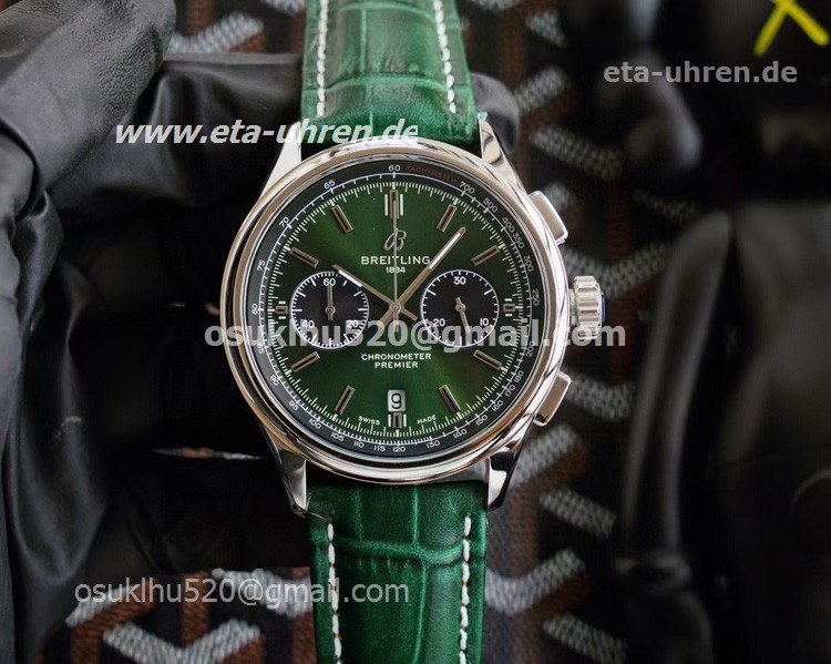 Breitling Premier B01 43mm Modeuhr grünes Gesicht 26054
