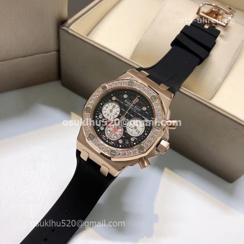 AP Royal Oak Offshore Chronograph Rosegold Diamanten Damenuhren black
