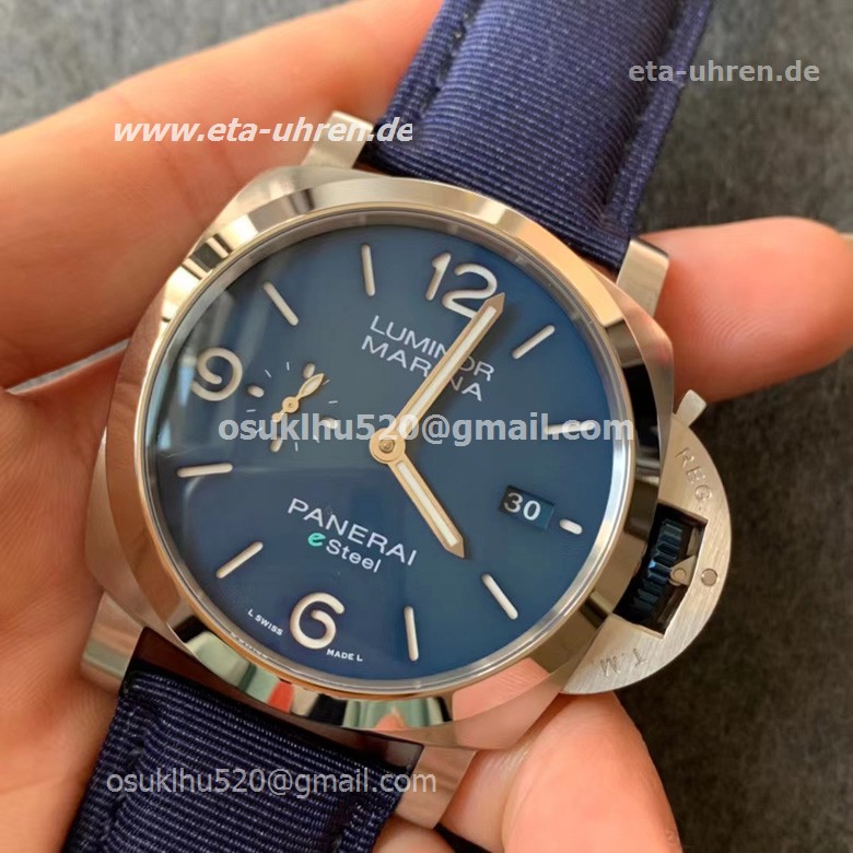 Panerai Luminor Marina ESteel Blue Profondo blaues Nylonband