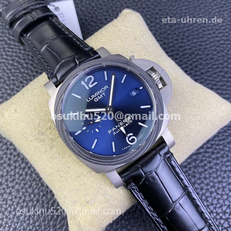 Panerai Luminor Gmt 42MM Titan/Carbotech/Lederblaues Zifferblatt