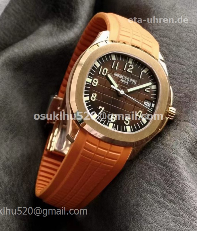 Patek Philippe Aquanaut Automatic Rosegold Braun Orange Kautschukband  Patek Philippe Aquanaut Automatic Rosegold Braun Orange Kautschukband