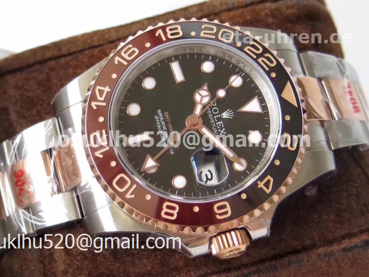 Rolex GMT II Steel and 18 ct Everose Gold black and Brown Bezel 126711BKSO