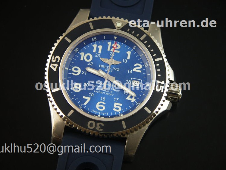 Breitling Superocean II automatic uhren blue dial rubber band Breitling Superocean II automatic uhren blue dial rubber band
