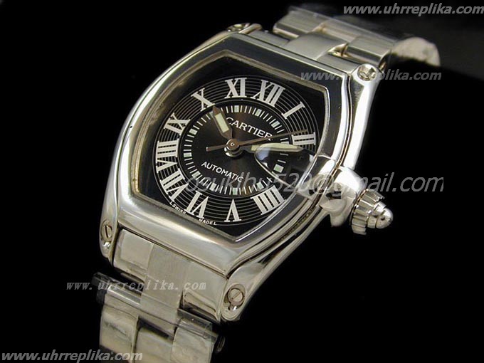 Cartier imitate uhren Roadster Edelstahl Black Schweizer ETA 2836-2 Men