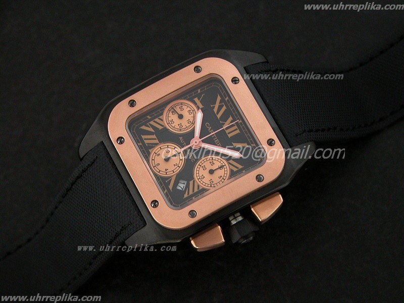 cartier santos replica 100 W2020003 PVD Carbon Chrono