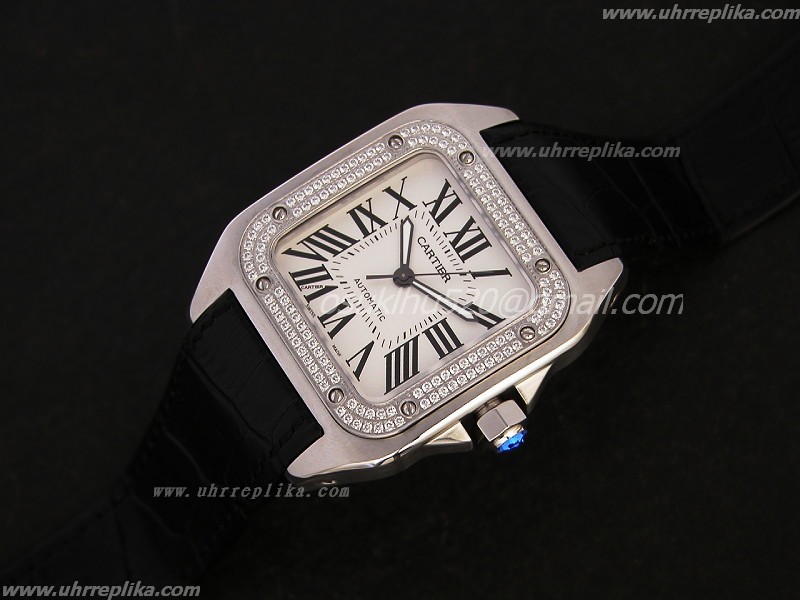 Cartier Santos 100 replica Men Automatic Diamanten-136 Bezel