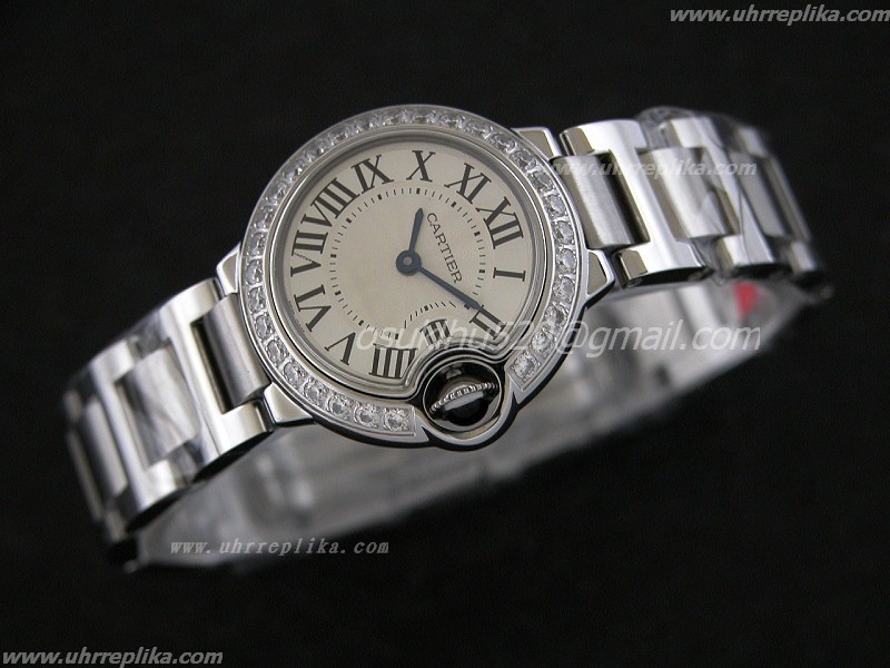 Cartier ETA replica Balon Bleu Diamanten Women 29mm ETA Qaurtz