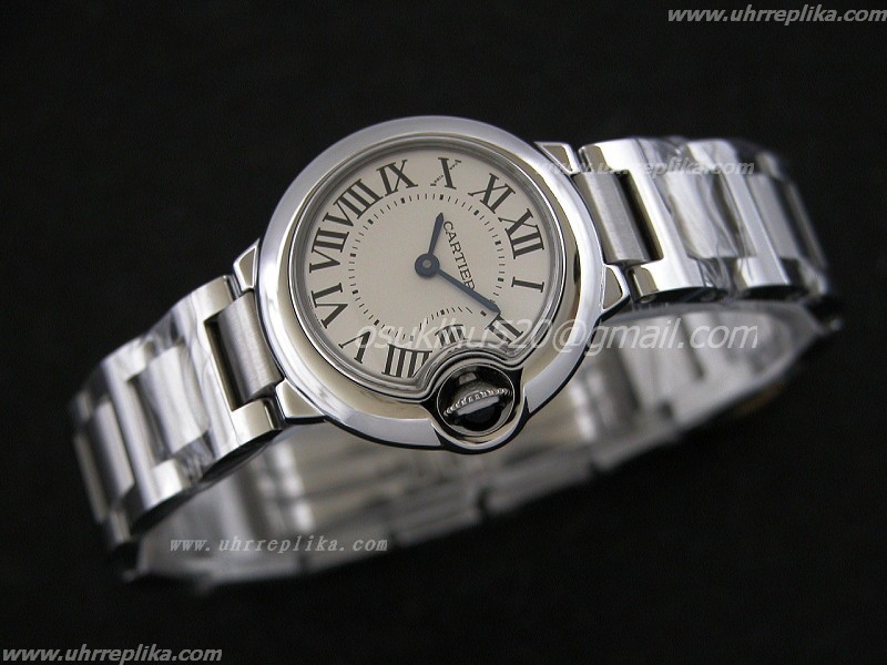 Cartier ETA replica uhren white 28mm
