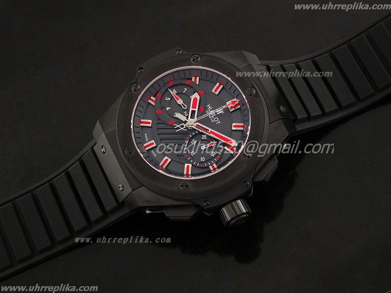 Hublot King Power replica Schwarzes Stahl Red Mark und Point