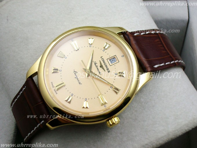 longines conquest gold watch vintage men automatic gold