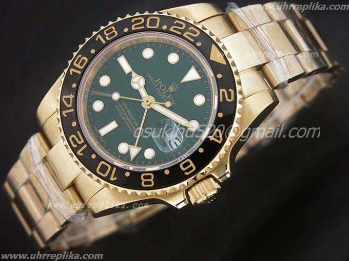 rolex GMT-Master II fake 116718 LN Gold Green
