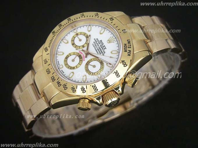 Rolex daytona replica automatikuhr 116528 replica weiß RG