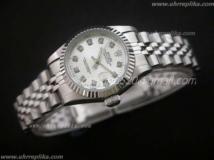 rolex replica DateJust silver diamanten President damen 26mm