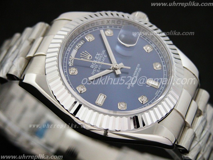 rolex daydate 2 replicas Schweizer ETA 2836-2 auto blaues Zifferblatt