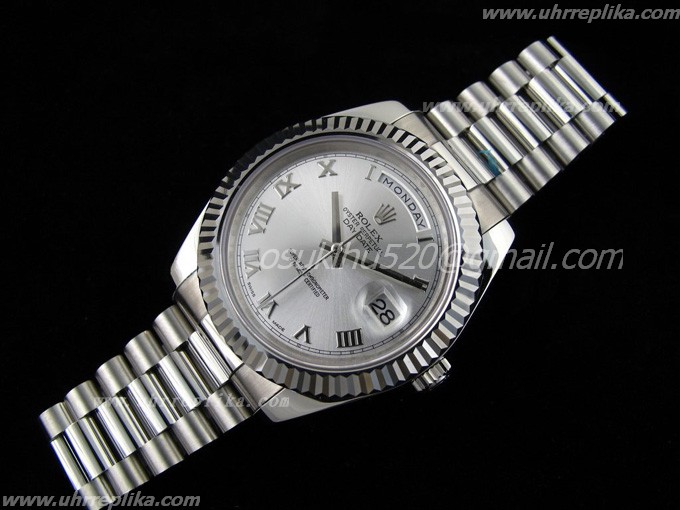 rolex Day-Date II imitate uhren Silver Roman 3156