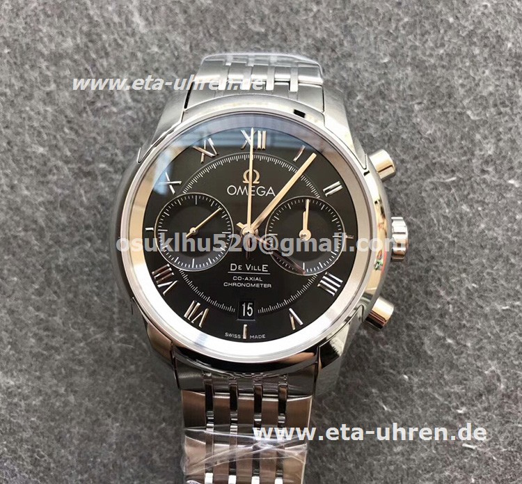 omega replica watches devil Schwarze Lederarmband Eta