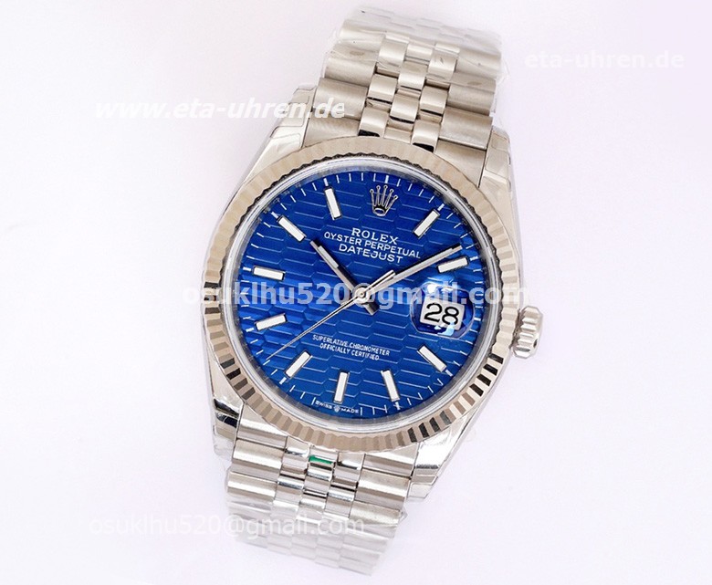 Rolex Datejust 36mm 2021 neues blaues Gesicht Jubilee Armband