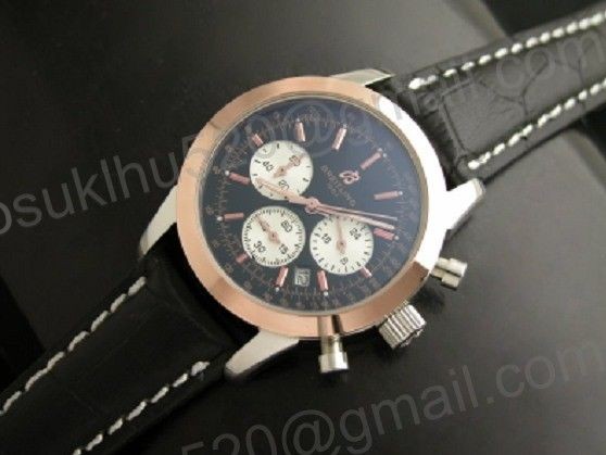 Breitling Transocean Chronograph Damenuhr TT roseGold Schwarz/weißes