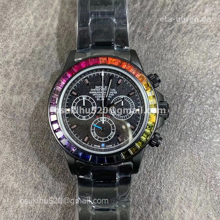 Rolex Daytona Blacken DCL Black Case Rainbow Ruby Bezel
