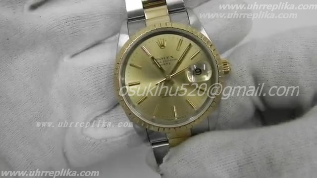Rolex dayjust replica yellow gold stick marker